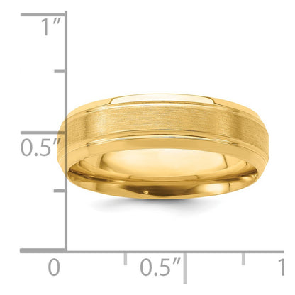 14K Rose Gold Standard Comfort Fit Brush Satin Fancy Band