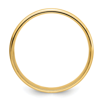 14K Yellow Gold 6mm Standard Weight Comfort Fit Brushed Satin/Polished Grooved Edge Wedding Band