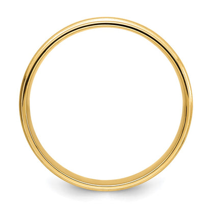 14K Yellow Gold 6mm Lightweight Comfort Fit Brushed Satin/Polished Grooved Edge Wedding Band