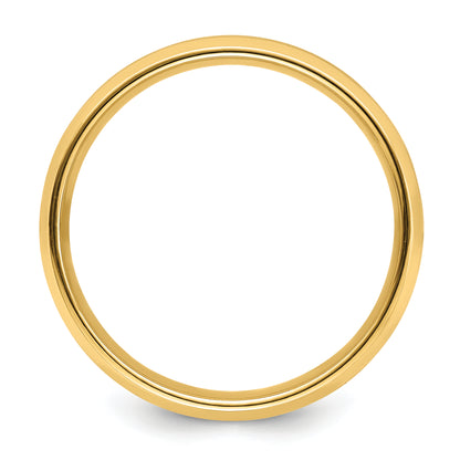 14K Yellow Gold 6mm Lightweight Comfort Fit Brushed Satin With Polished Beveled Edge Wedding Band