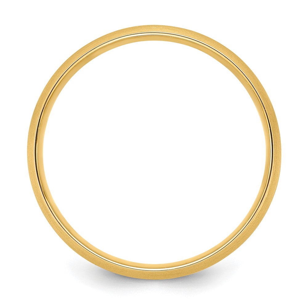 14K Yellow Gold 6mm Standard Weight Comfort Fit Brushed/Polished Center Line Wedding Band Ring