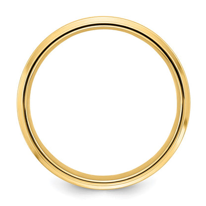 14K Yellow Gold 6mm Standard Weight Comfort Fit Brushed Satin Fancy Wedding Band