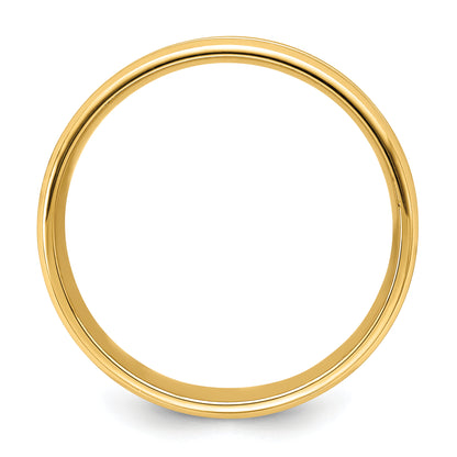 14K Yellow Gold 6mm Lightweight Comfort Fit Brushed Satin With Center Groove Wedding Band