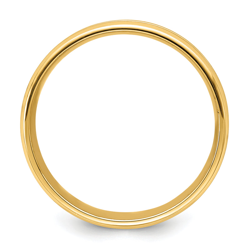 14K Yellow Gold 6mm Lightweight Comfort Fit Brushed Satin With Center Groove Wedding Band
