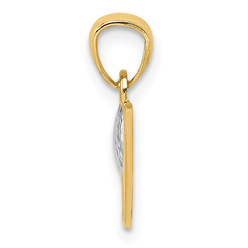 14k Yellow & Rhodium 14k and Rhodium Golf Pendant