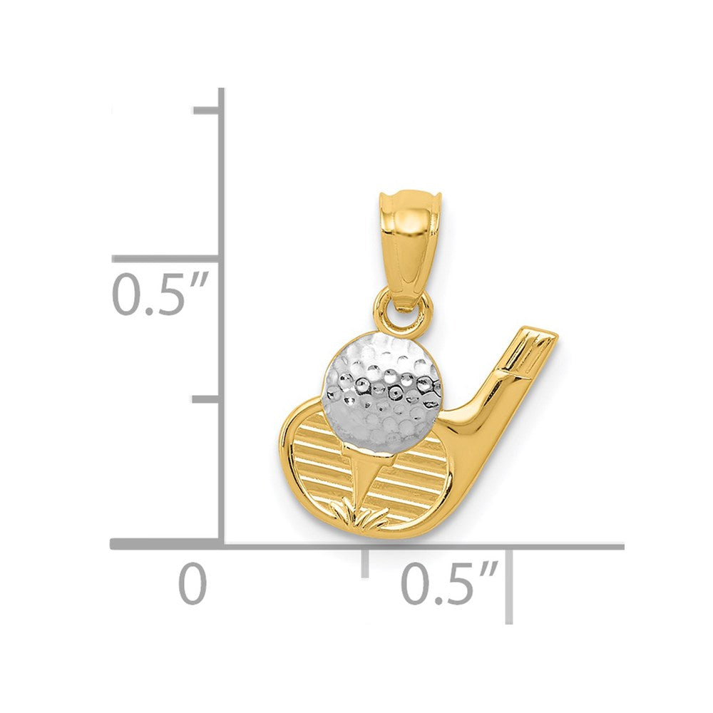14k Yellow & Rhodium 14k and Rhodium Golf Pendant