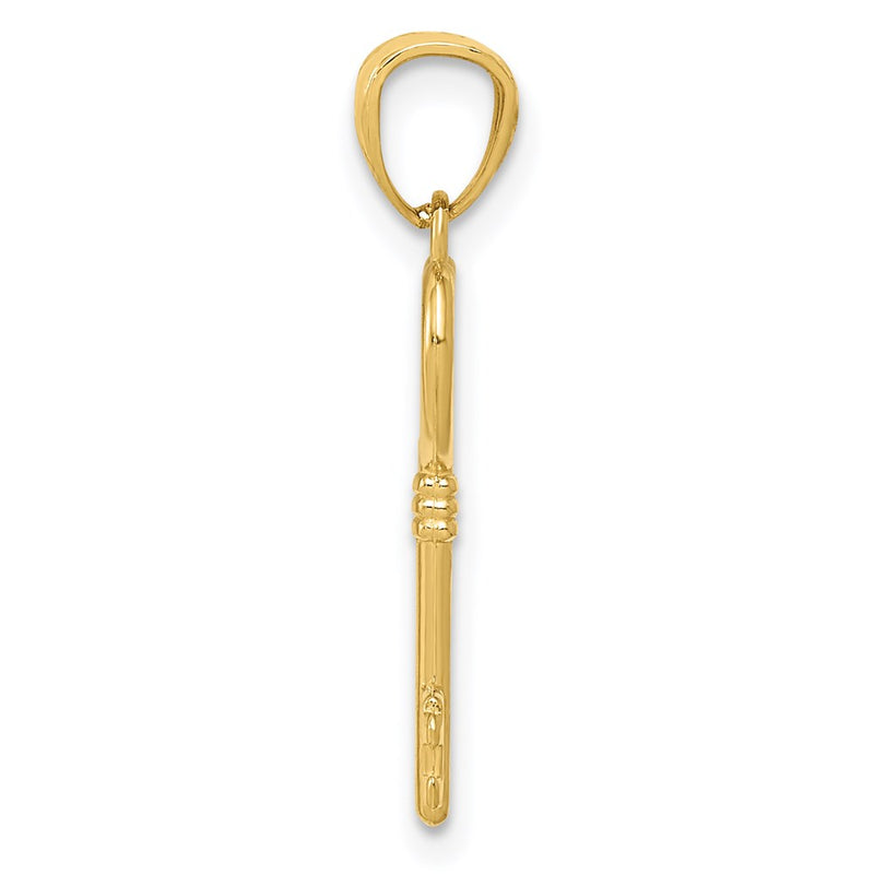 14k Yellow Gold 14K Polished 3D Heart Key Charm