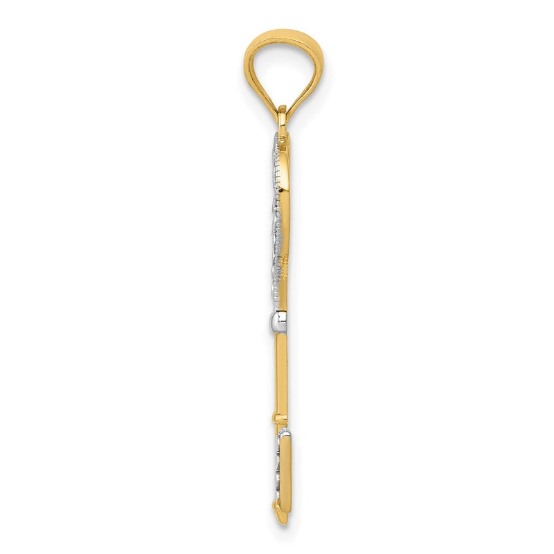 14k Yellow & Rhodium 14K w/White Rhodium Polished Heart Key Charm