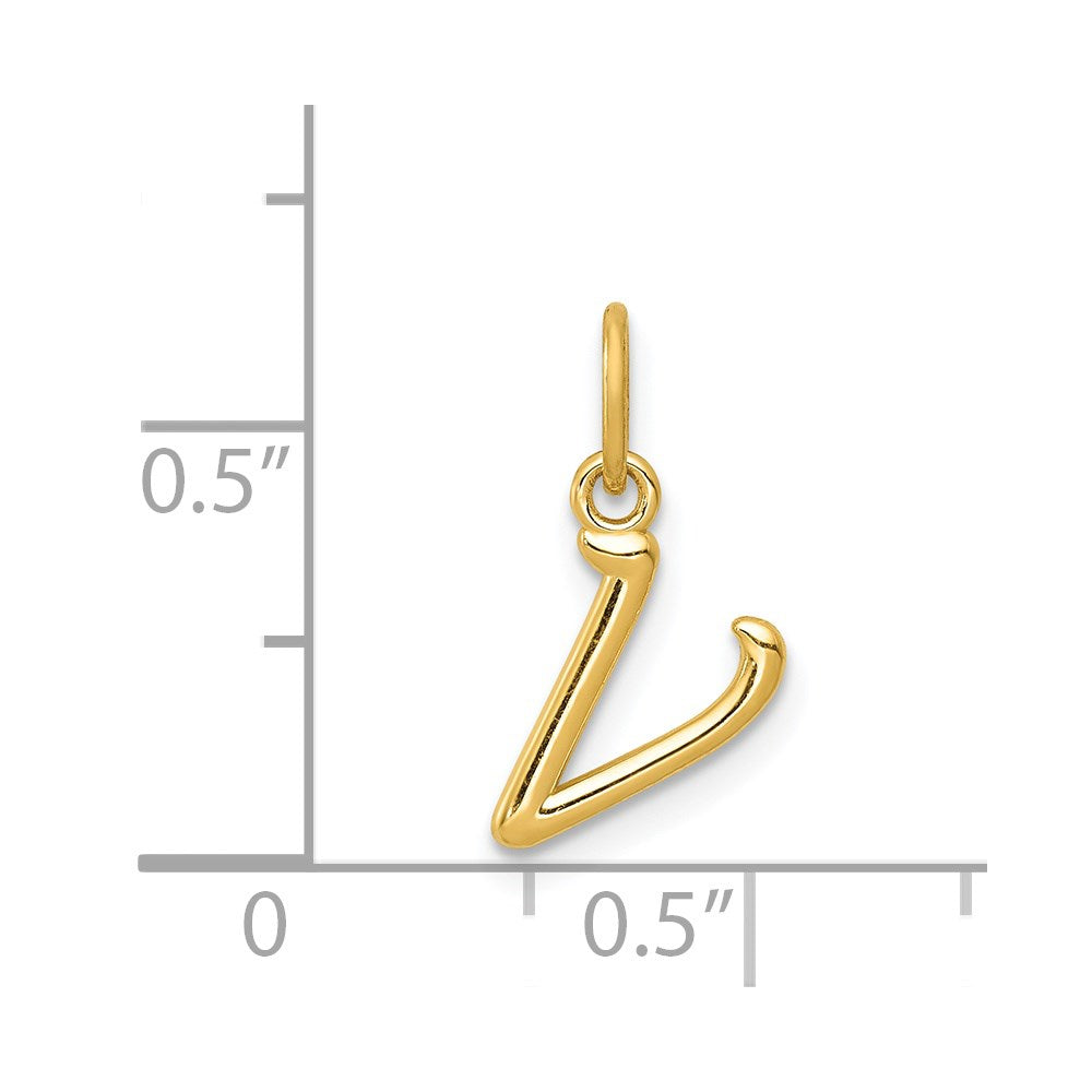 14k Yellow Gold 14k Yellow Gold Letter V Initial Charm