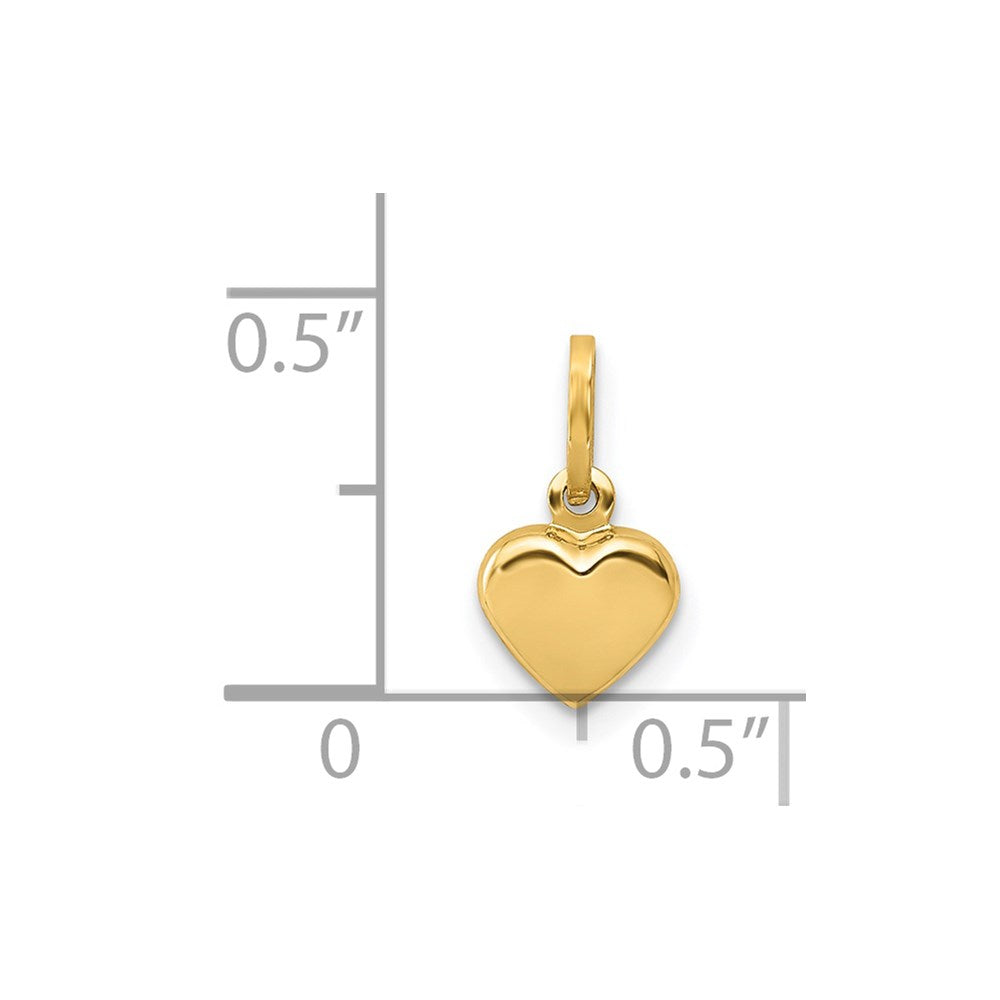 14k Yellow Gold 14K Polished 3-D Puffed Heart Charm