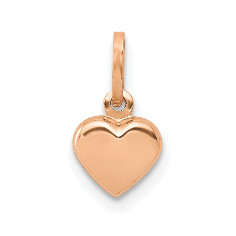 14k Rose Gold 14K Rose Gold Polished 3-D Heart Charm