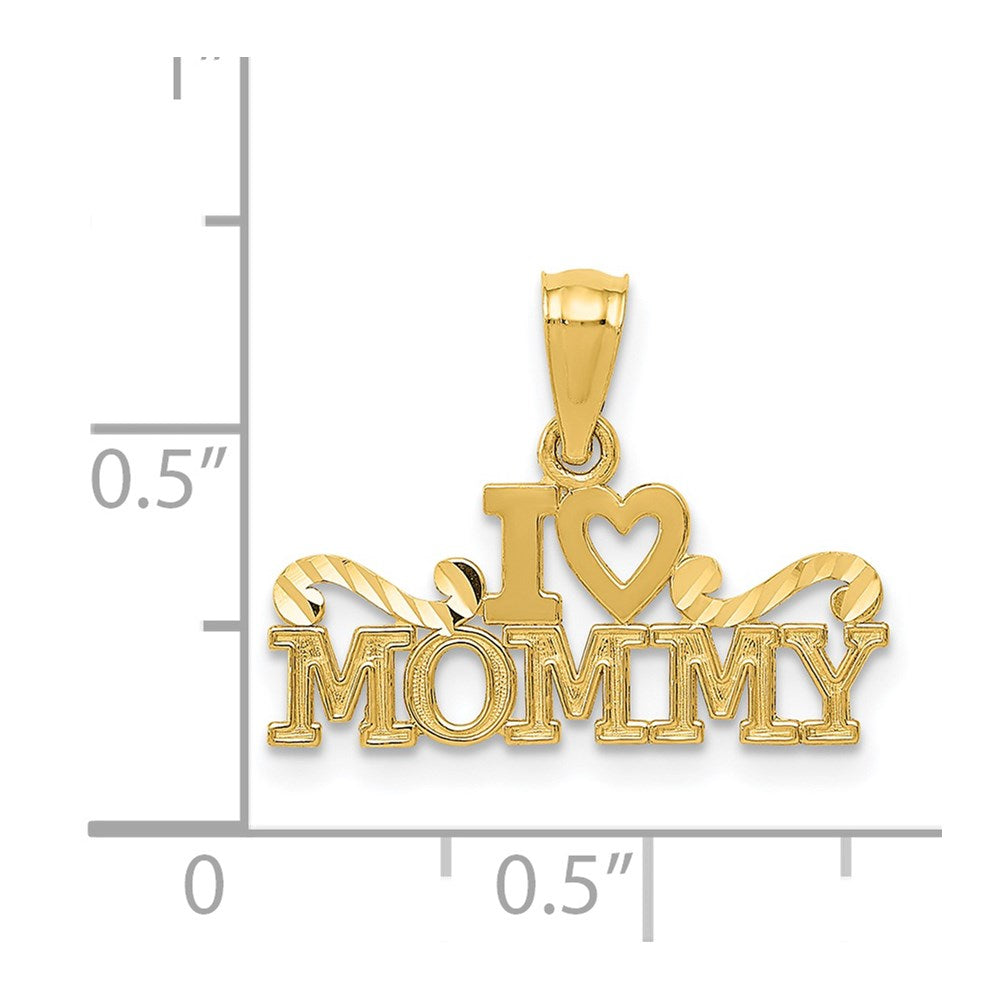 14k Yellow Gold 14k Yellow Gold I Heart Mommy Pendant
