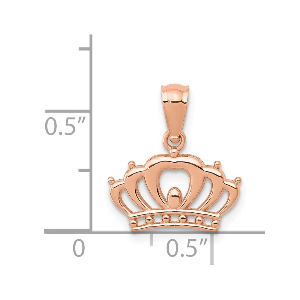 14k Rose Gold 14k Rose Gold Crown Pendant