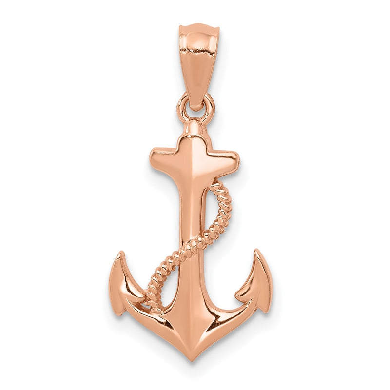 14k Rose Gold 14k Rose Gold Anchor Pendant