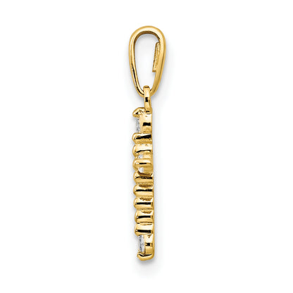 14k Yellow Gold 14k CZ Children's Cross Pendant