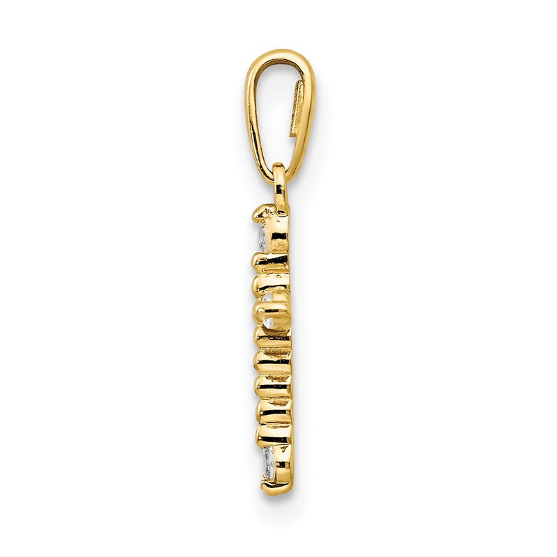 14k Yellow Gold 14k CZ Children's Cross Pendant