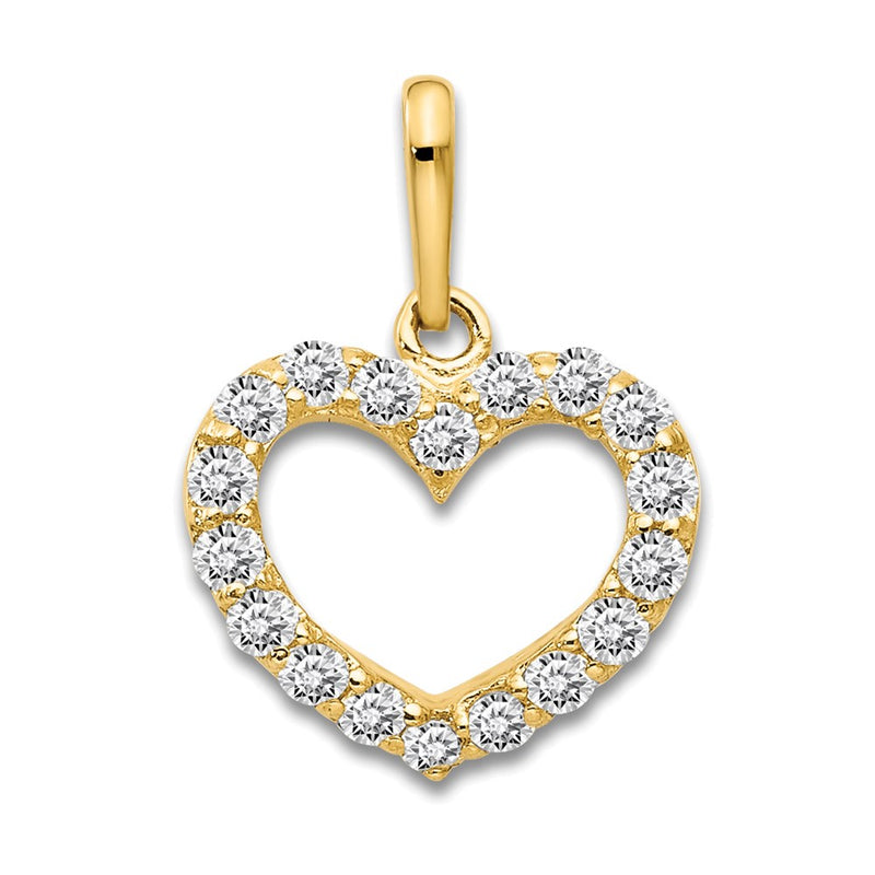 14k Yellow Gold 14k CZ Children's Heart Pendant