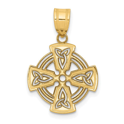 14k Yellow Gold 14k Laser Cut Celtic Cross Charm