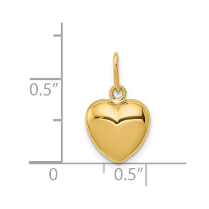 14k Yellow Gold 14K Polished 3-D Puffed Heart Charm