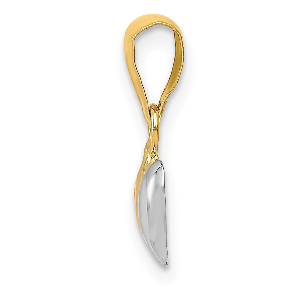 14k Yellow & Rhodium 14K w/White Rhodium Double Heart Pendant