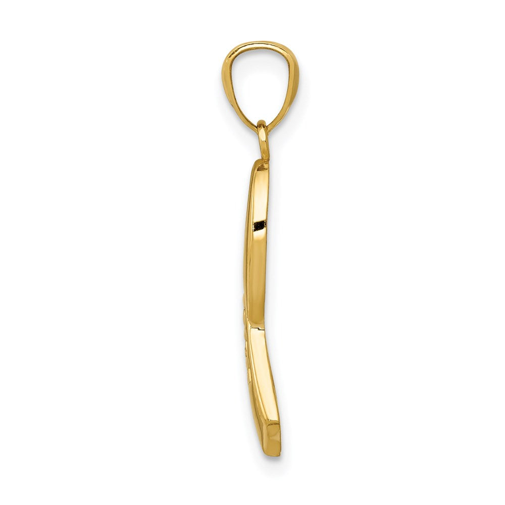 14k Yellow Gold 14k Gold Polished HOPE Ribbon Pendant