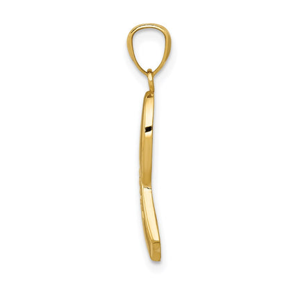 14k Yellow Gold 14k Gold Polished HOPE Ribbon Pendant