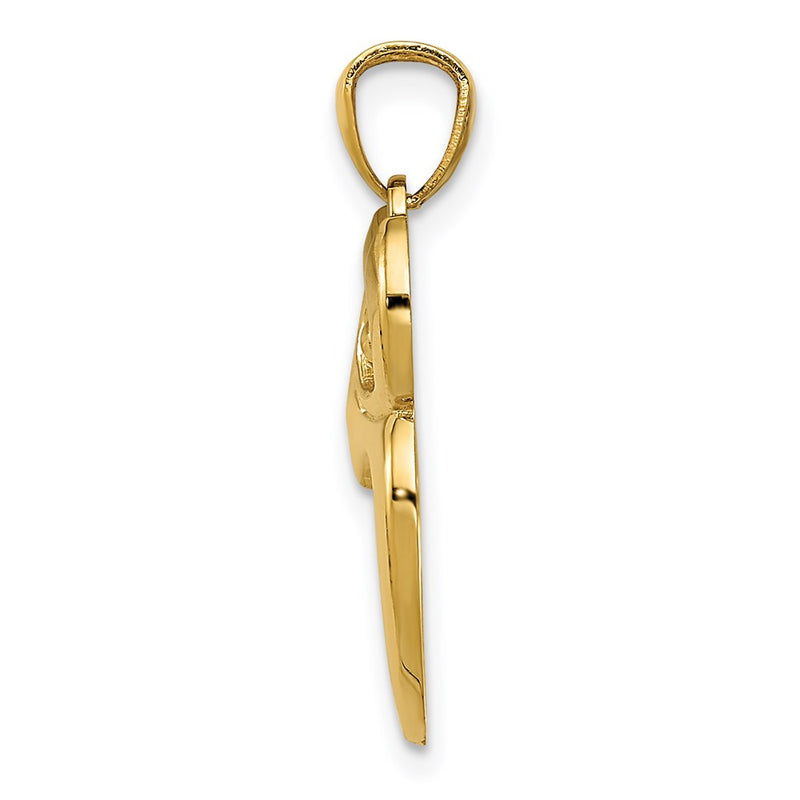 14k Yellow Gold 14k Gold Polished Cut-out Owl Pendant