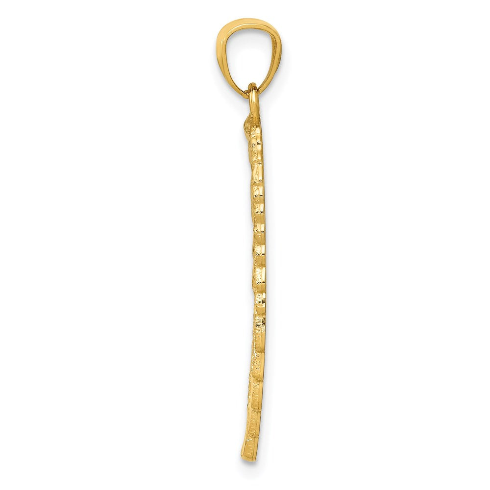 14k Yellow Gold 14K Gold Polished and Textured Angel Wing Pendant