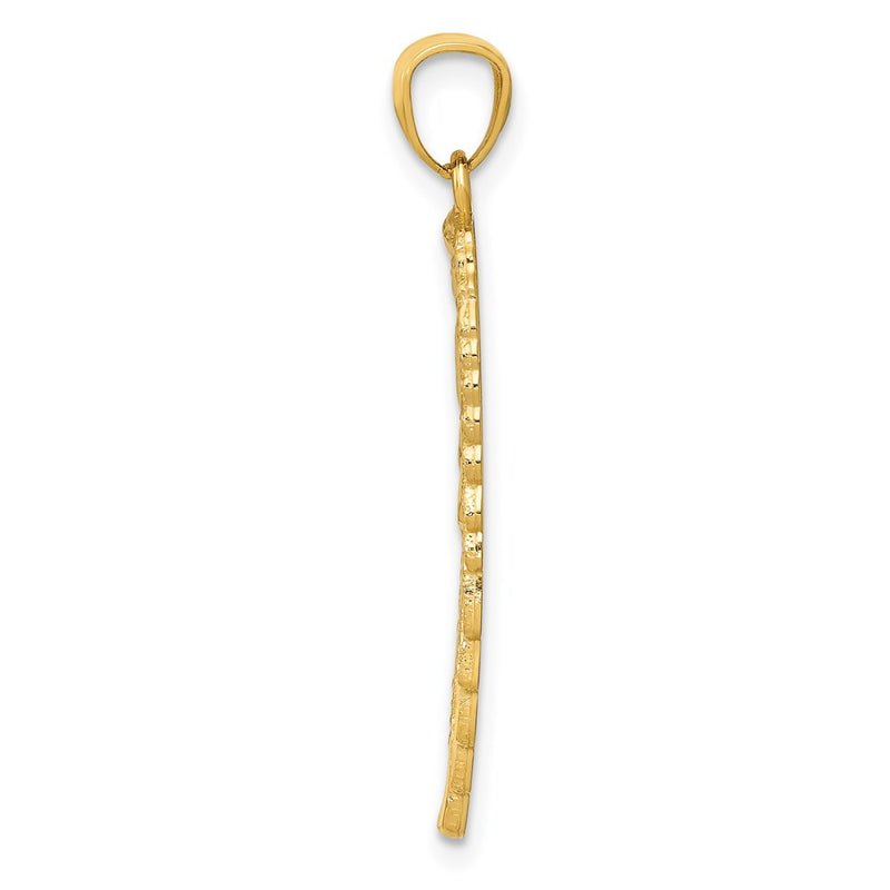 14k Yellow Gold 14K Gold Polished and Textured Angel Wing Pendant