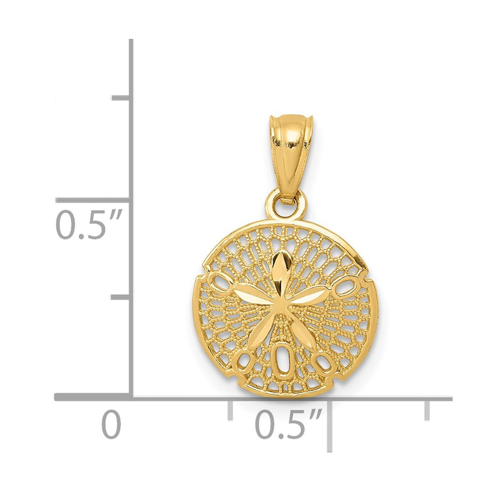 14k Yellow Gold 14k Gold Polished Filigree Sand Dollar Pendant