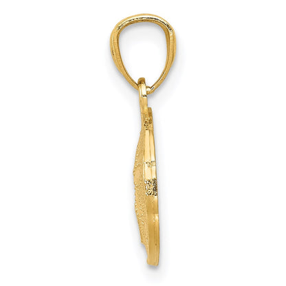 14k Yellow Gold 14K Gold Polished and Textured Sand Dollar Pendant