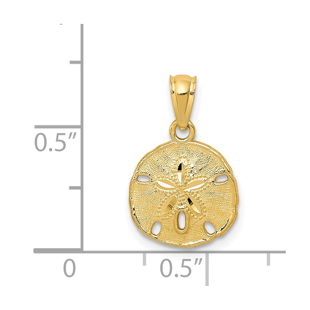 14k Yellow Gold 14K Gold Polished and Textured Sand Dollar Pendant