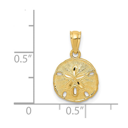14k Yellow Gold 14K Gold Polished and Textured Sand Dollar Pendant