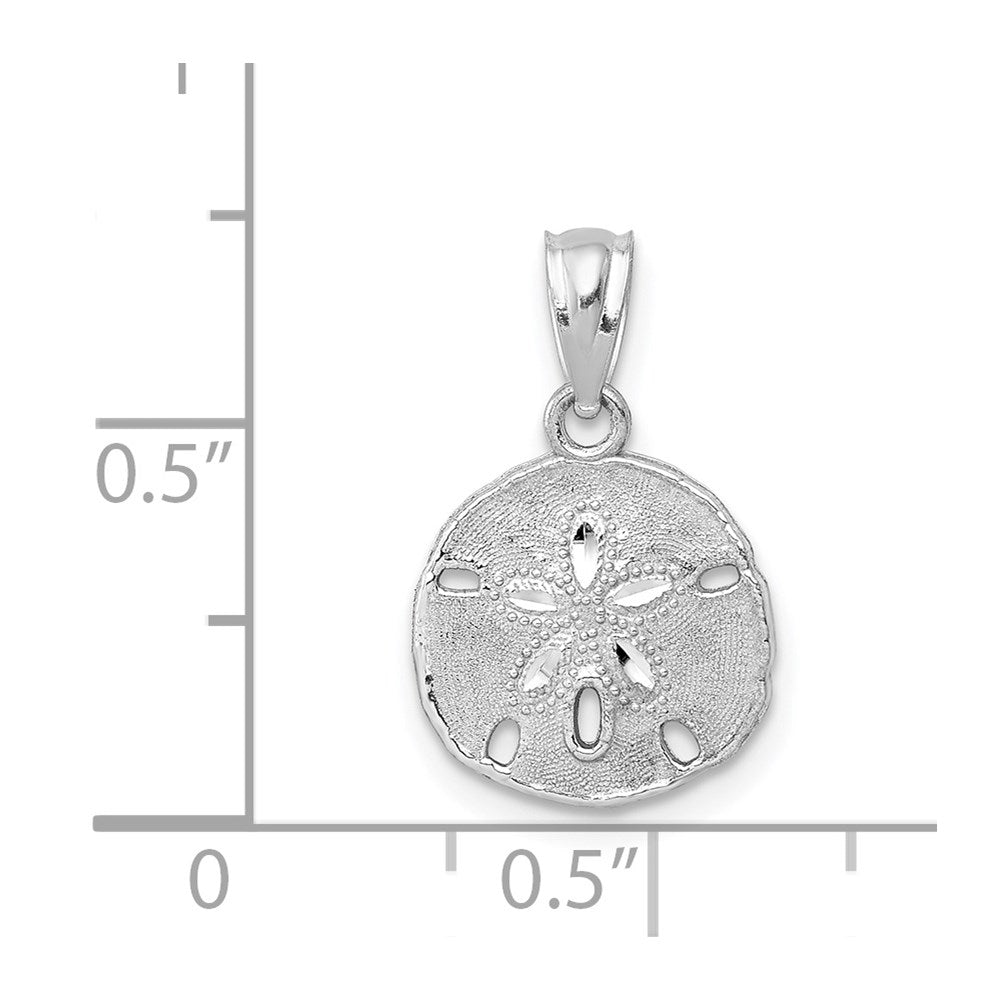 14k White Gold 14K White Gold Polished and Textured Sand Dollar Pendant