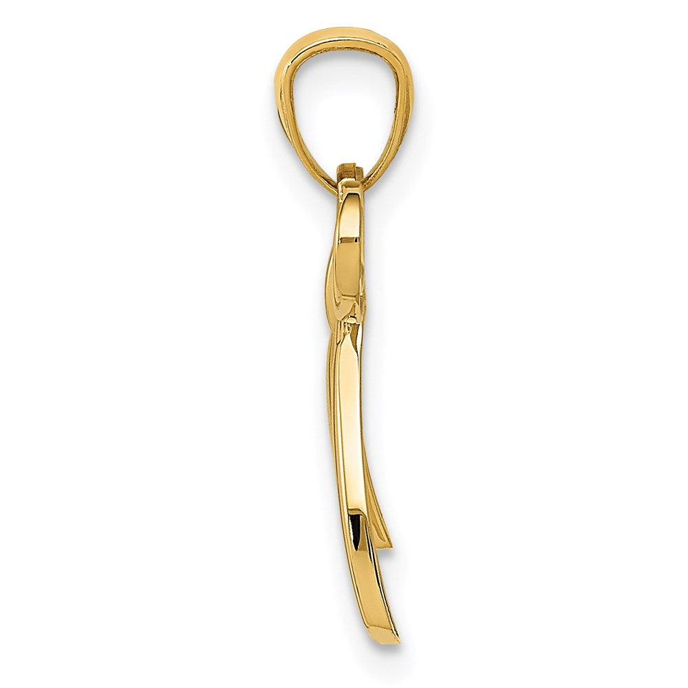 14k Yellow Gold 14k Gold Polished Small Ribbon Bow Pendant