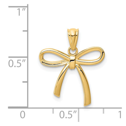 14k Yellow Gold 14k Gold Polished Small Ribbon Bow Pendant