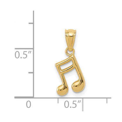 14k Yellow Gold 14k Gold Polished Music Note Pendant