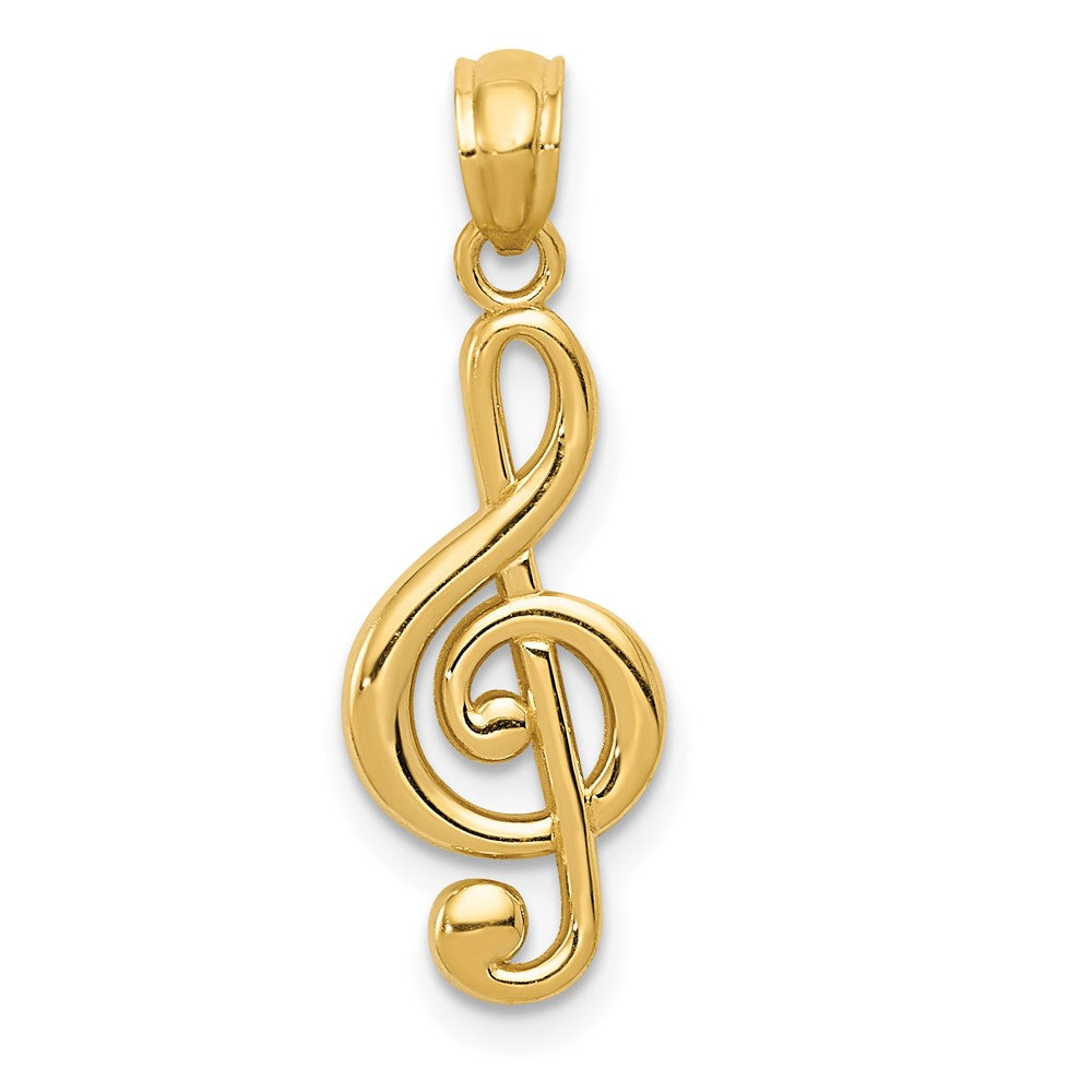 14k Yellow Gold 14k Gold Polished Treble Clef Pendant
