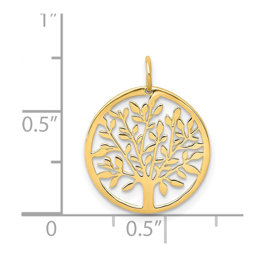 14k Yellow Gold 14k Round Tree Pendant