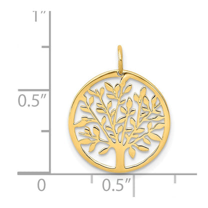 14k Yellow Gold 14k Round Tree Pendant