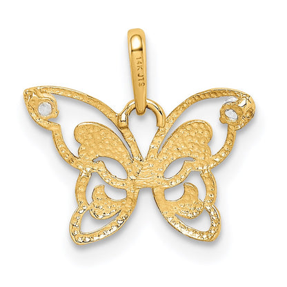 14k Yellow Gold 14k Polished CZ Butterfly Pendant