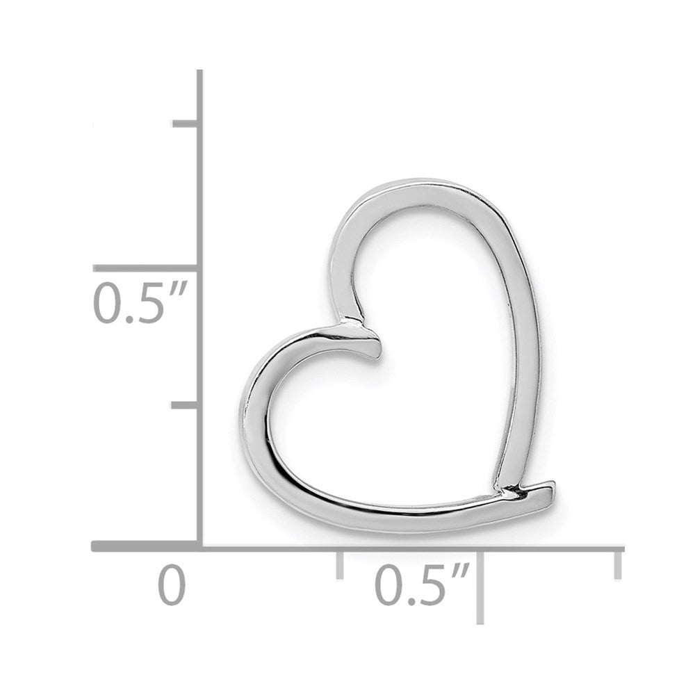 14k White Gold 14K White Gold Chain Slide Heart