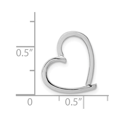 14k White Gold 14K White Gold Chain Slide Heart