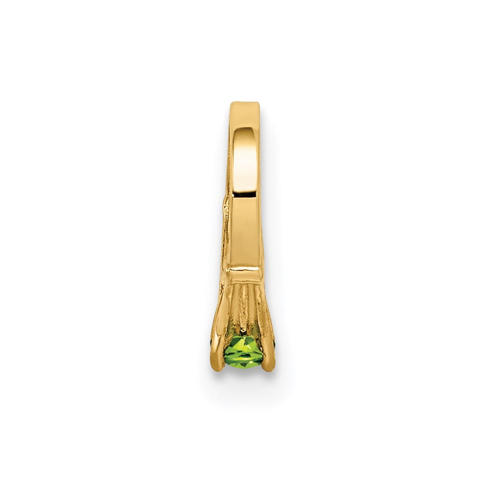 14k Yellow Gold 14K 3D Ring with Light Green Glass Stone Charm