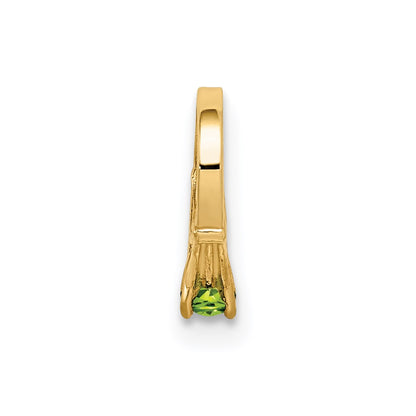 14k Yellow Gold 14K 3D Ring with Light Green Glass Stone Charm