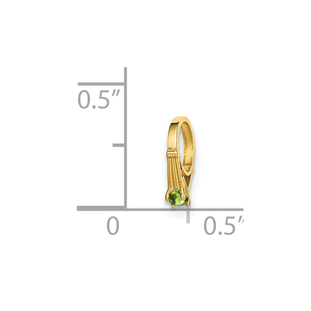 14k Yellow Gold 14K 3D Ring with Light Green Glass Stone Charm