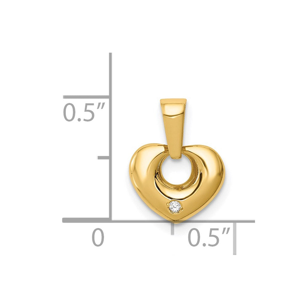 14k Yellow Gold 14k CZ Heart Pendant