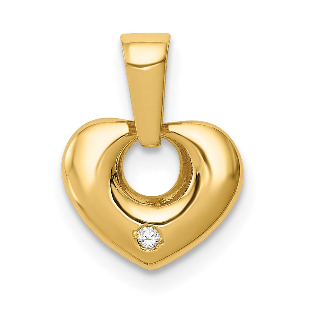 14k Yellow Gold 14k CZ Heart Pendant