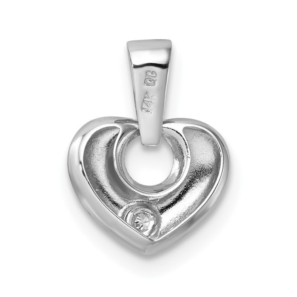 14k White Gold 14k White Gold 3D CZ Heart Pendant