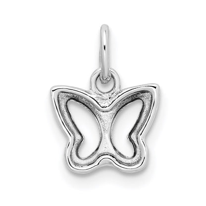 14K White Gold Cut Out Butterfly Pendant